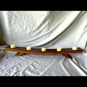 Hand crafted 5 candle wine stave holder.